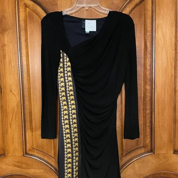 chinese dress ladies Roberto Cavalli Long Sleeve Dress Aqua & Leopard Print Stretch Jersey –  Celebrity Owned